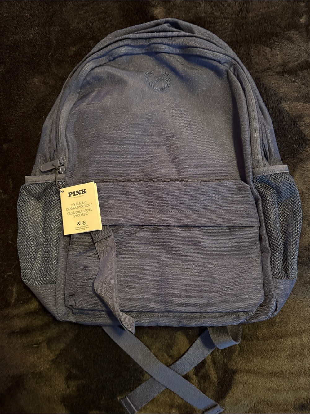 PINK Victoria's Secret Dark Navy Canvas Backpack